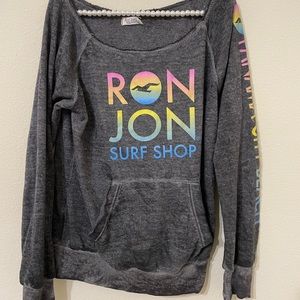 Ron Jon Sur Shop Distressed Pullover Shirt, Rainbow, Loose, Panama City …